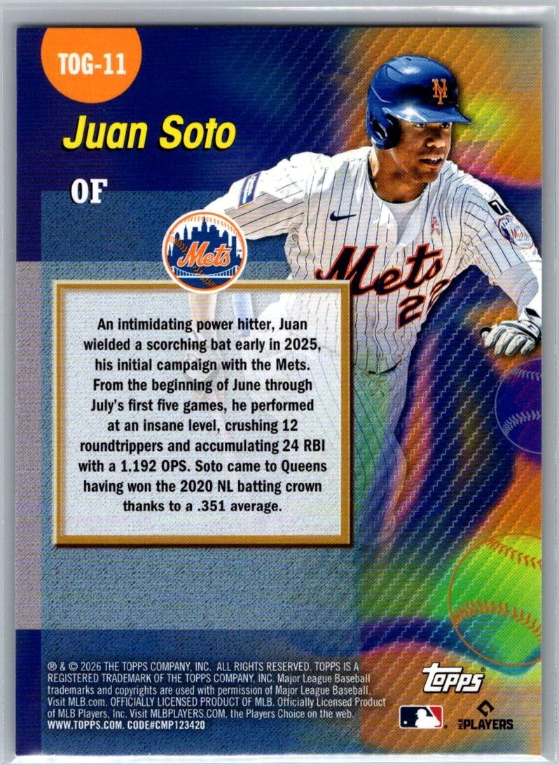 2026 Topps Series 1 Titans Of The Game #TOG-11 Juan Soto | eBay