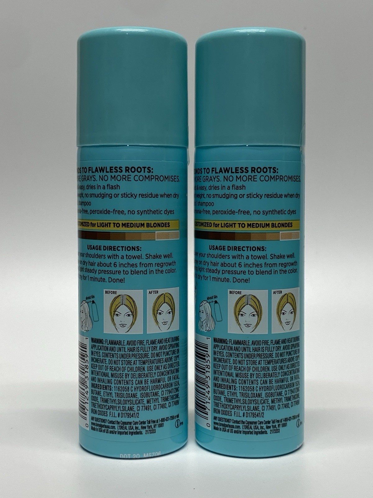 L'Oreal Magic Root Cover Up Spray Light to Medium Blonde 2.0 Oz Each ( Pack 2)