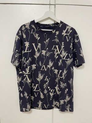 Louis Vuitton Navy Blue Leaf Shirt 100 % Authentic !
