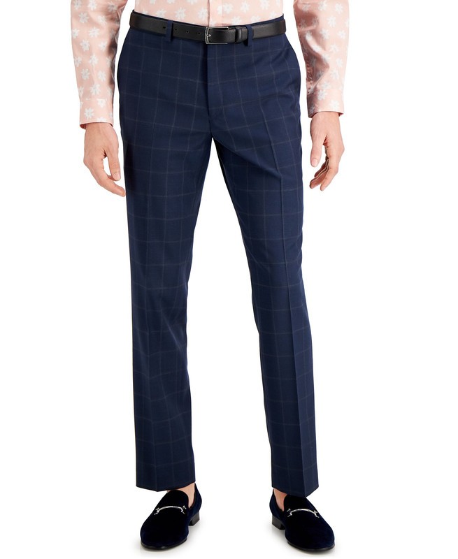 INC International Concepts Mens Slim-Fit Suit Pants Blue Combo 38Wx30L 2790₽