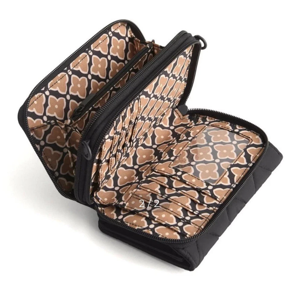 Nuevo con etiquetas Bolso Bandolera Vera Bradley 3 en 1 Heritage Cartera con Muñequera Negro/Dorado $109 Foto 2 de 4