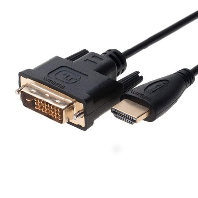 DVI-D to HDMI Video Cable 24+1 Pin Dual Link M/M 1.5f 3ft 6ft 3 Feet, Black
