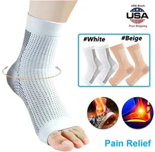 3Pairs Copper Ankle Compression Socks Brace Support Plantar Fasciitist Unisex