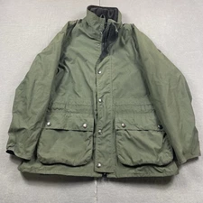 Barbour Jacket Mens Small Equestrian A937 Green Corduroy Mesh Lined Full Zip