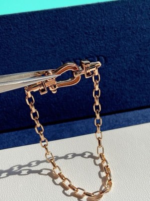 Rose Gold Anchor/Mariner Link Chain Bracelet with Lobster Clasp