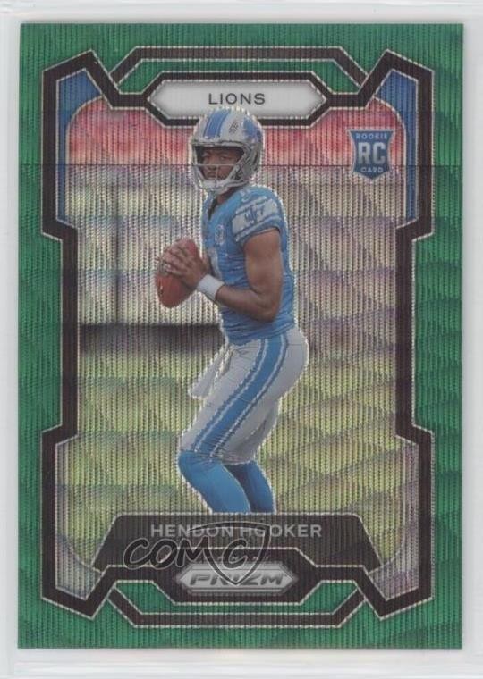 2023 Panini Prizm Rookies Green Wave Prizm Hendon Hooker #329 1u6