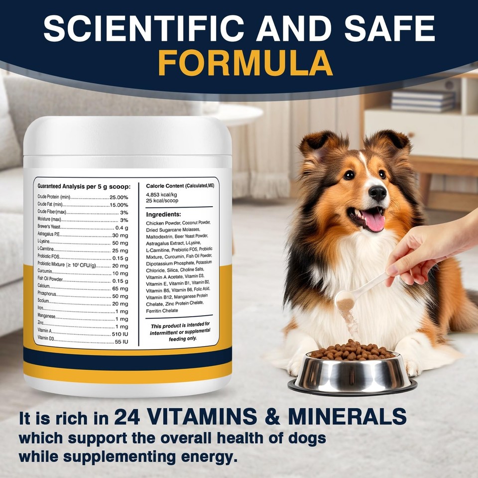 High Calorie Weight Gainer for Dogs, 20 OZ Dog Appetite Stimulant & Dog ...