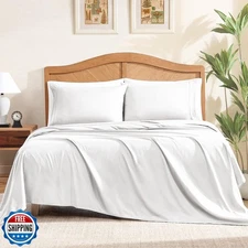 ClevaHome Sheet Set King Size, 4-Piece Bedding, Lightweight and Super Soft Ea