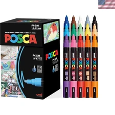 Water-Based 5M Paint Markers - 15 Assorted Colors, Safe for Kids and Adults