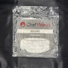 CHEF WORKS - White Beanie Cap With Elastic BNWH-WHT Sealed