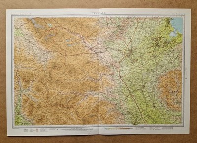 BARTHOLOMEW Revised Half-Inch Large Scale Regional Map of Teesdale (c.1950)