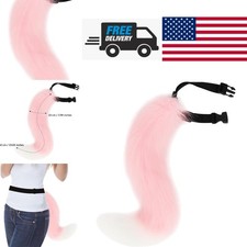 Animal Costume Faux Fur Tail Soft Comfortable for Halloween Parties Pink White