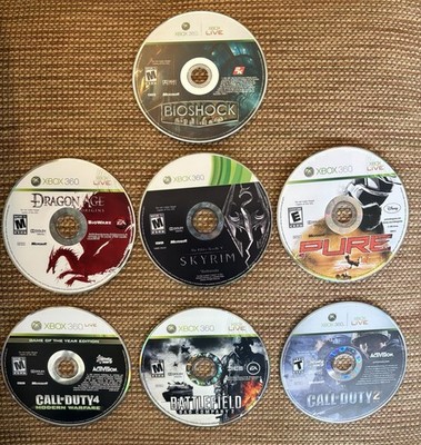 Xbox 360 Bundle (Skyrim, Bioshock, Call of Duty, Dragon Age, Battlefield, Pure)