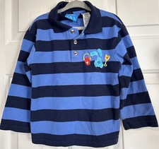 Vintage Rare Y2K Blue  s Clues Blue Striped Long Sleeve Shirt Kids Boys 4T 2000