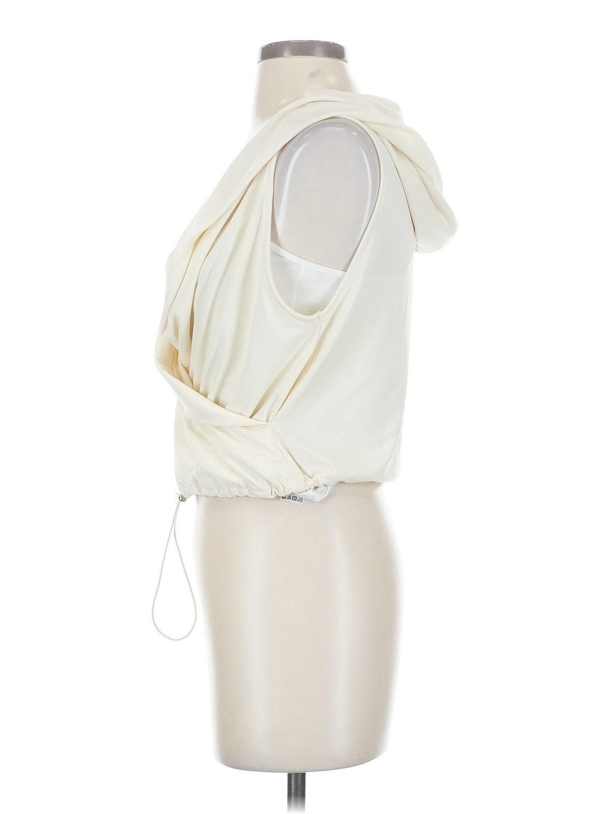 Zara Women Ivory Sleeveless Blouse S thumbnail 4