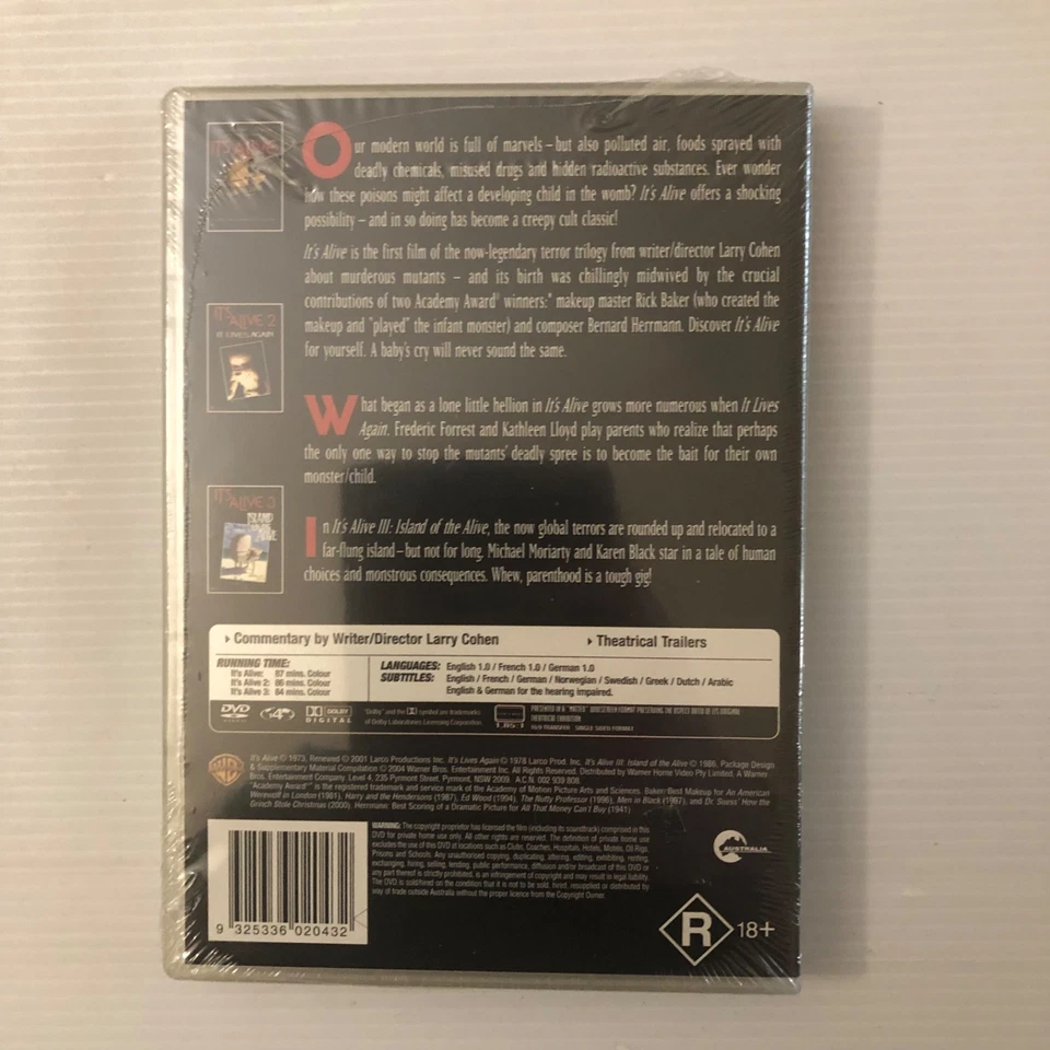 Its Alive Trilogy Collection DVD - Brand New - Sci-fi Horror - LARRY COHEN Pal - image 2 of 4