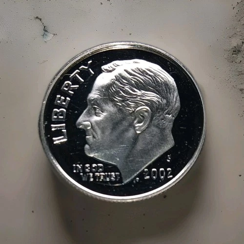 2002-S Roosevelt Dime 90% Silver Deep Cameo Proof - you will receive coin shown