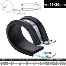 Tubi di cablaggio di montaggio zincati rivestiti in gomma clip P morsetto cavo tubo 6 mm-60 mm