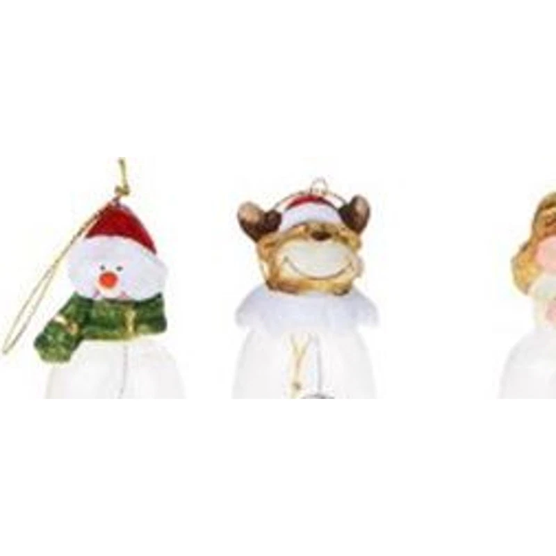 Campanella Natale Vetro Soggetti Resina BRANDANI Decorazione Albero Assortiti, fotografia 2 di 9