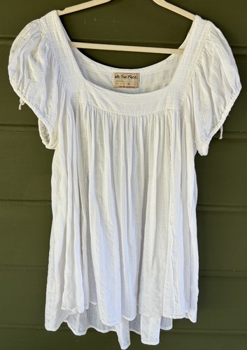 Free People “We the Free” Summer Camp Boho White Tunic Size XL