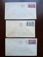 (3) US 1937 FDC First Day Covers #792, 794 & 795 Used