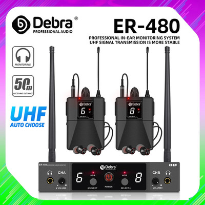 Debra ER-102 UHF IEM Wireless In-Ear Monitoring System mit Bluetooth 5.0 für Re