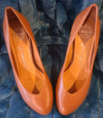 Jeffrey Campbell Women's Vintage Classic Brown Leather Ibiza Heel Shoes Size 8