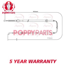 Fits VW Transporter 1990-2003 GCP Rear Hand Brake Cable #2 7D0609701