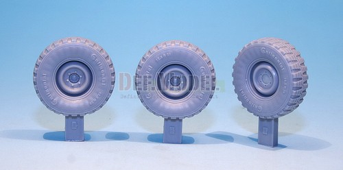 DEF.MODEL,DW35046, German UNIMOG Lkw 2T Truck Sagged Wheel set (for Revel), 1:35 - Picture 2 of 5
