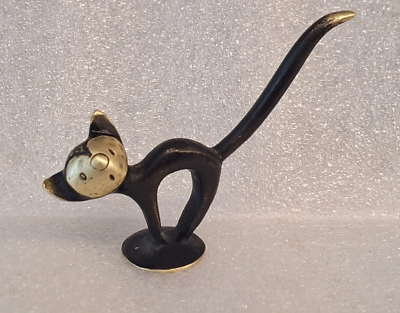 VTG 50'S WALTER BOSSE FIGURE '' BLACK GOLD LINE '' AUSTRIA CAT