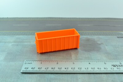 Herpa Dump Roll On / Roll Off Open Container for Trucks Orange 1:87 HO Scale