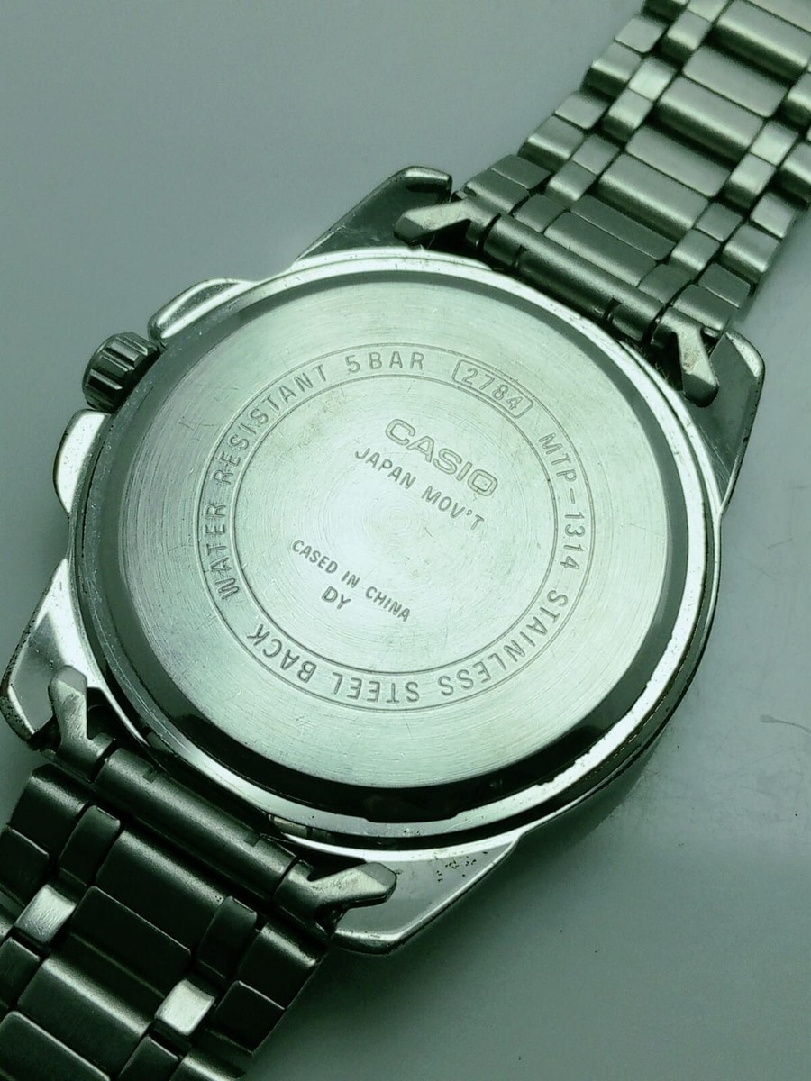 Casio 2784 MTP-1314 Quartz Rail Road Bracelet Vintage Men's Watch