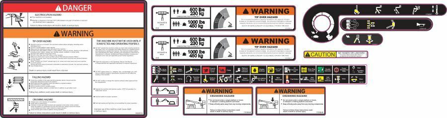 Fits JLG E450AJ Decal Kit Electric Boom Lift – Equipment Decals