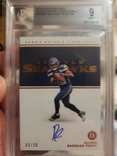 🔥🔥2018 PANINI ENCASED RASHAAD PENNY ROOKIE/RC AUTO #5/50 *GRADED BGS 9*🔥 MINT