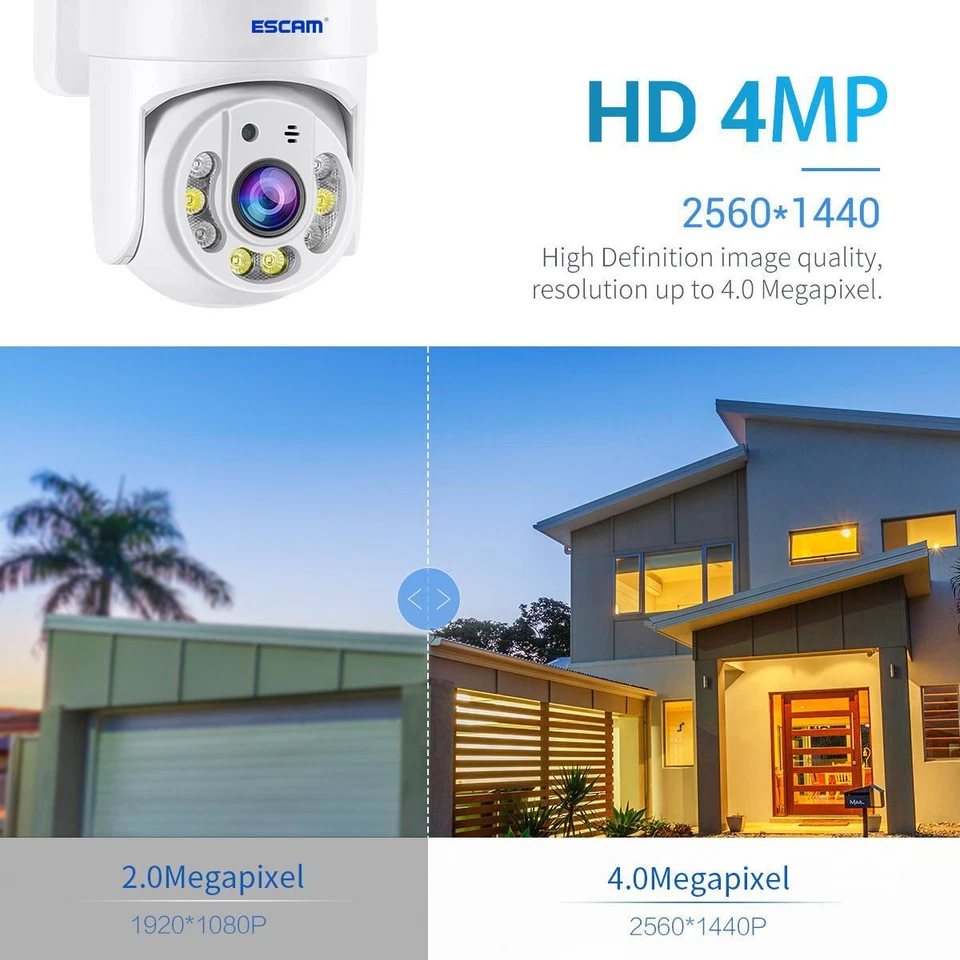 4MP Full Color WiFi Dome Surveillance IP Camera Pan 355° Motion Phone App Alarm - Image 3 of 4