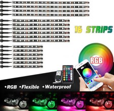 16 Motorcycle Led Under Glow Light Neon Rgb Strip Kit For Harley Davidson Street