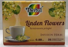 Therbal LINDEN FLOWERS TEA Te de Tila infusion herbs 25 Bags 0.03 oz. each