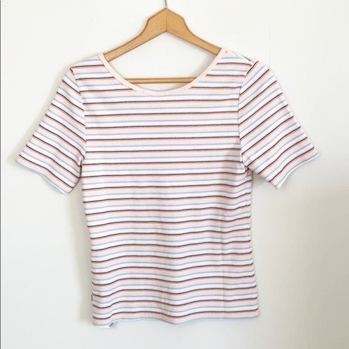 Levi’s Stretchy Ribbed Knit Stripe Midi Tee size large NWT - Picture 11 of 14