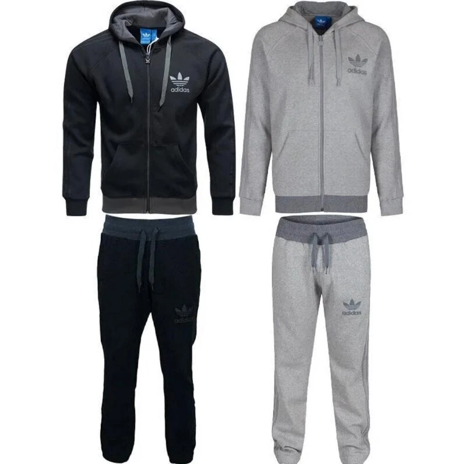 Mens Adidas SPO Full Tracksuit Set Black & Grey - Image 2 of 4