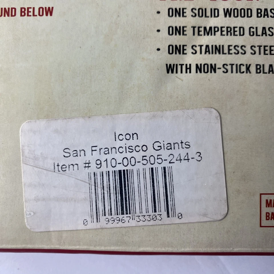 San Francisco Giants Top Glass Cutting Board & Cheese Knife MLB 2013 New - Image 3 of 3