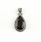 Exclusive Smoky Quartz Pendant Precious Stone Braun a Quality Vintage