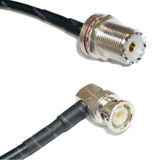 LMR195 UHF Female BULKHEAD to BNC MALE ANGLE Coaxial RF Cable USA-Ship Lot
