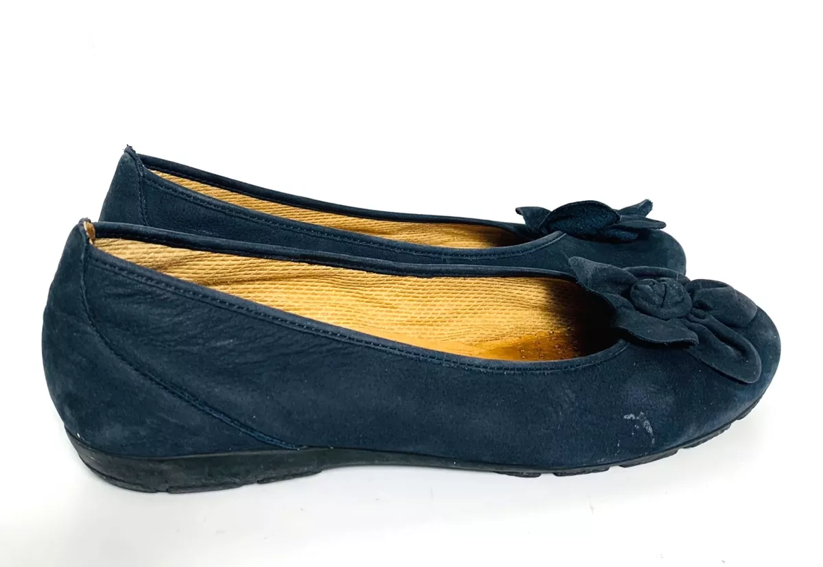 GABOR HOVERCRAFT COMMUS FLOWER FLATS SUEDE BLUE 7.5 | eBay