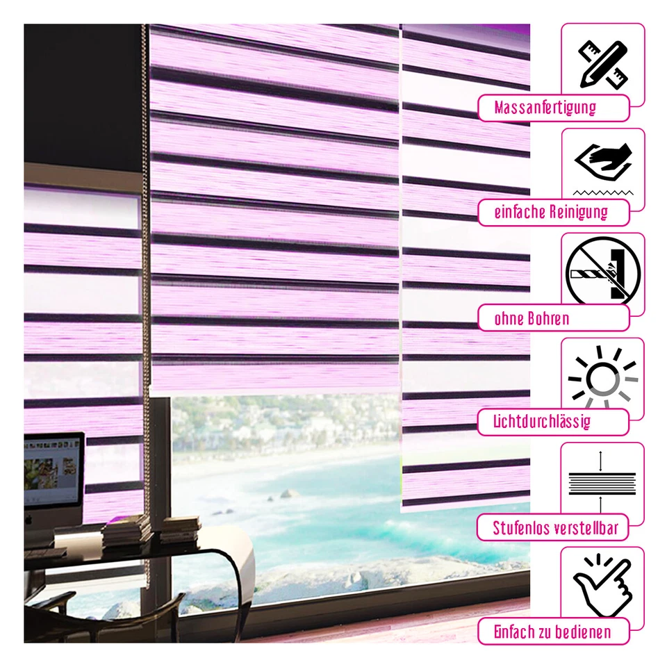 Doppelrollo. Duo Rollo. ZEBRA mit Seitenzug. Deutsche Herstel - Bild 2 von 4