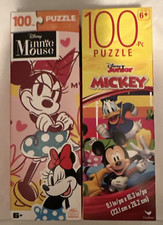2 Disney Jigsaw Puzzles - 100 Piece Minnie Mouse - 100 Piece Mickey Disney