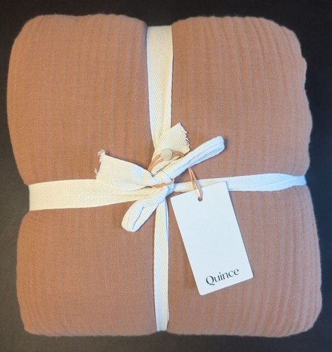 Quince 100% Organic Airy Gauze Cotton Duvet Cover 1PC Color Clay Full/Queen