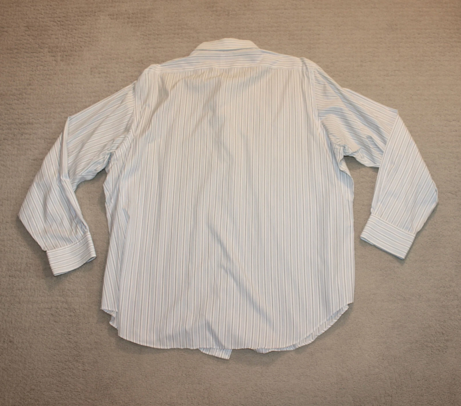 Polo Ralph Lauren Classic Fit Estate Off White blu a righe camicia elegante 18 x 36