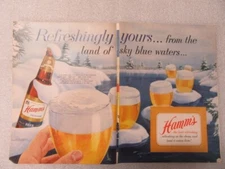 1954 Hamm's Beer Refreshingly Yours 2-Page Centerfold Print Ad