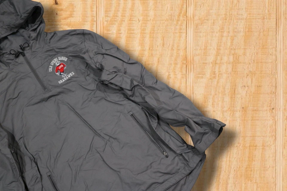 COLD SPRING HARBOR SEAHAWKS MENS MEDIUM GRAY PULLOVER 1/4 ZIP TEAM JACKET - Imagem 3 de 4