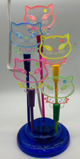 Cat Night Light   Multicolor Acrylic Kitty Lamp, Kids Room or Gift Idea - 5 Cats